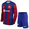 Conjunto (Camiseta+Pantalón Corto) Manga Larga FC Barcelona Primera Equipación 23-24 - Niño